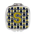 Carolines Treasures Letter S Football Blue and Gold Compact Mirror, 3 x 0.3 x 2.75 in. CJ1074-SSCM